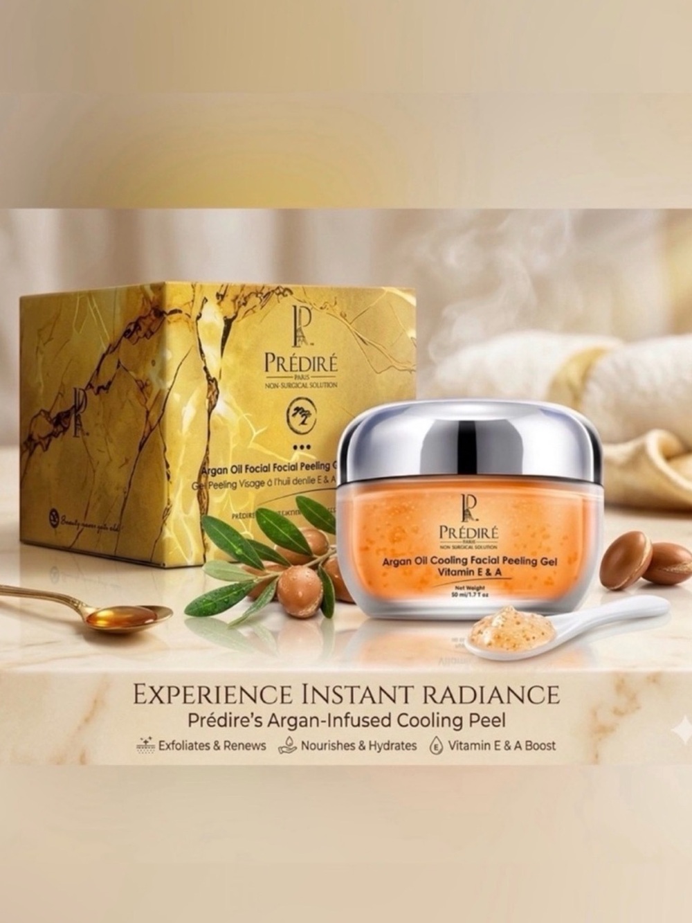 Predire Paris Argan Oil Collagen Boosting Facial Peeling Gel *Retail $300*